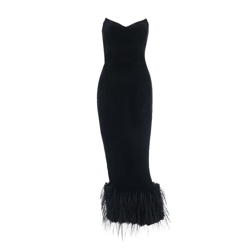 Mao Mao's Pointed-strap Tube Dress