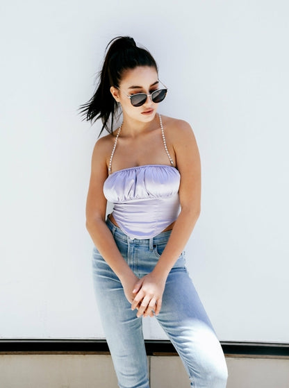 Let’s Dance Rhinestone Halter Top