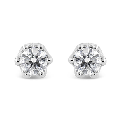 14K Gold 1/2 Cttw Round Diamond Crown Stud Earring (I-J Color, I1-I2