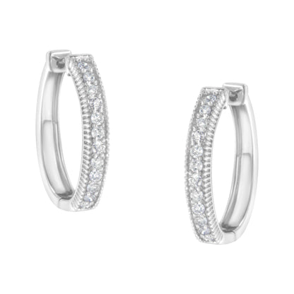 10KT White Gold Diamond Hoop Earring (1.00 cttw, H-I Color, I1-I2