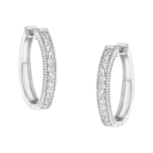 10KT White Gold Diamond Hoop Earring (1.00 cttw, H-I Color, I1-I2