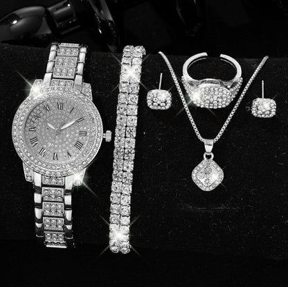 Ladies' High-end Watch With Diamond Studded Full Diamond Steel Linked List