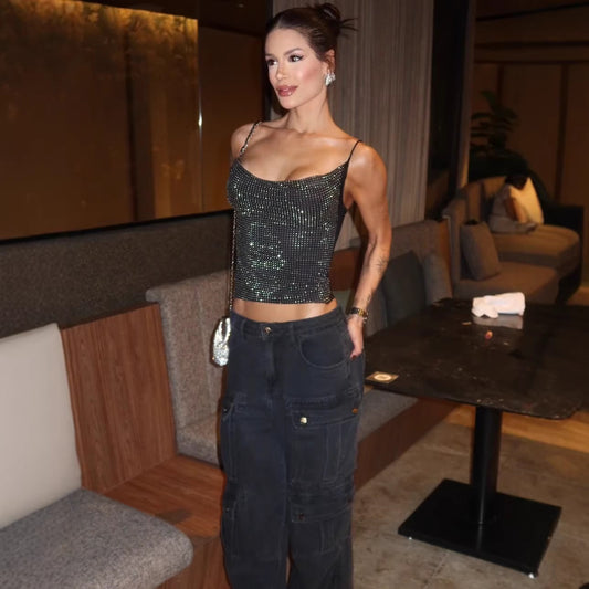 Womens High-waisted Form-fitting Camisole Top