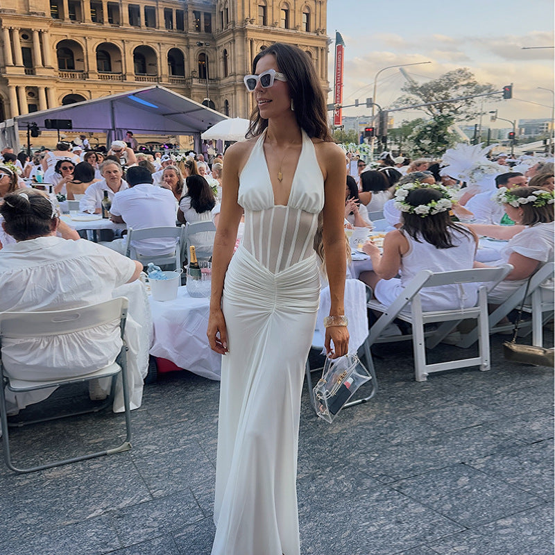 Elegant Backless Quality Banquet Gown