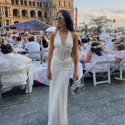Elegant Backless Quality Banquet Gown