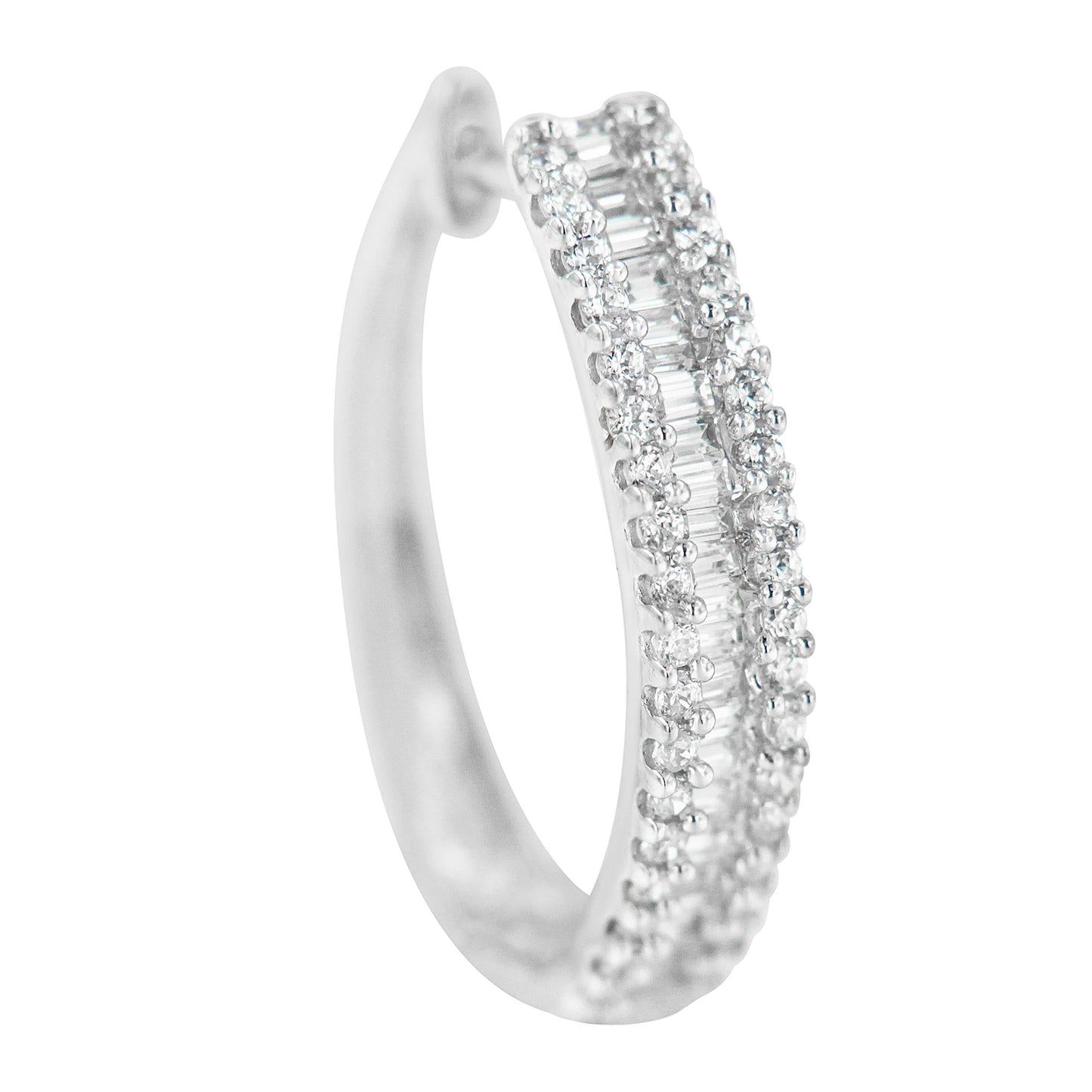 10K White Gold Diamond Hoop Earrings (3/4 cttw, I-J Color, I2-I3