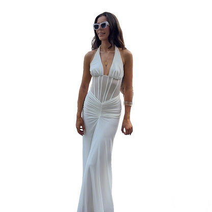 Elegant Backless Quality Banquet Gown