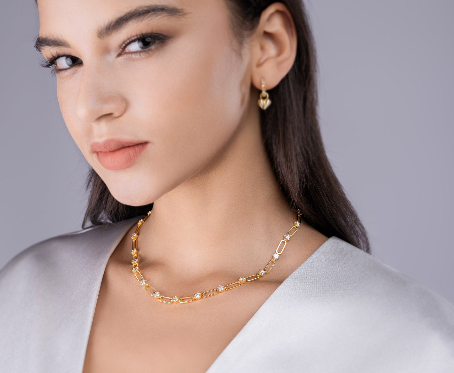 0.3 Carat Luxury Fashion Minimalist Trend Jewelry Silver Pendant Necklace With Top-quality Moissanite, S925 Silver Electroplated With Gold