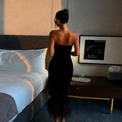 Mao Mao's Pointed-strap Tube Dress