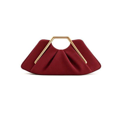 Womens Retro-Style Framed Pleated Cloud Bag