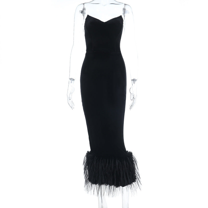 Mao Mao's Pointed-strap Tube Dress