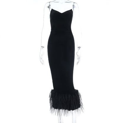 Mao Mao's Pointed-strap Tube Dress