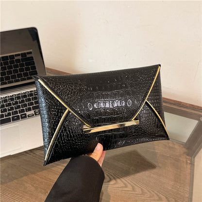 Versatile Trendy Crocodile-pattern Envelope Bag With A Chic Fashionable Vibe
