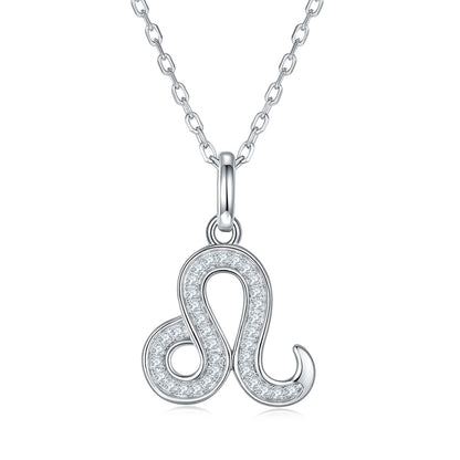 12 Zodiac Signs - Leo, Set With Top-quality Moissanite Luxury And Fashionable Light Luxury Trend Jewelry, Silver Necklace Pendant S925 Silver Electroplated Platinum