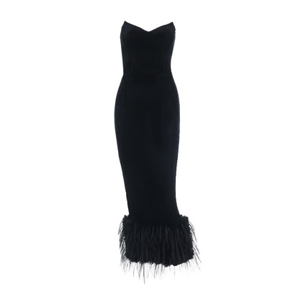 Mao Mao's Pointed-strap Tube Dress
