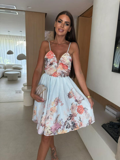 Women's Fashionable Slim-Fit Printed Strap Dress