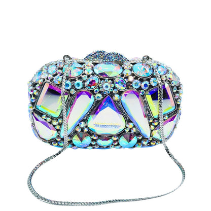 Diamond-Encrusted Evening Bag Glass Diamond Womens Clutch