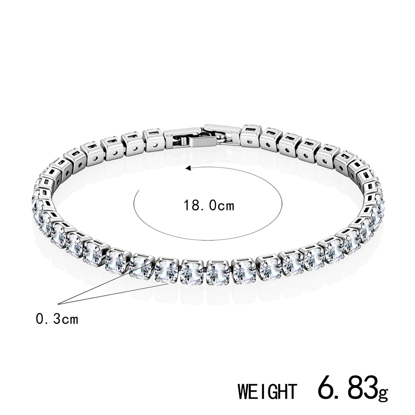 Lightweight Luxury Fully Diamond-encrusted Copper Bracelet