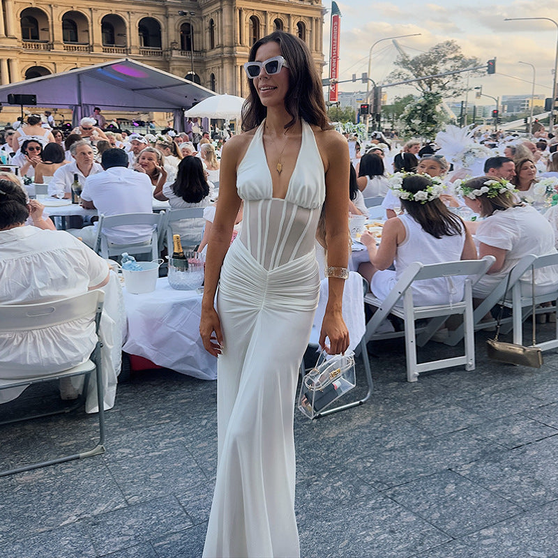 Elegant Backless Quality Banquet Gown