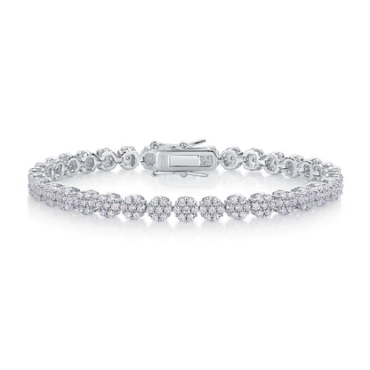 Set With Top-quality Moissanite, This Luxurious And Fashionable Light Luxury Trend Jewelry Silver Bracelet Is Made Of S925 Silver Electroplated With Platinum