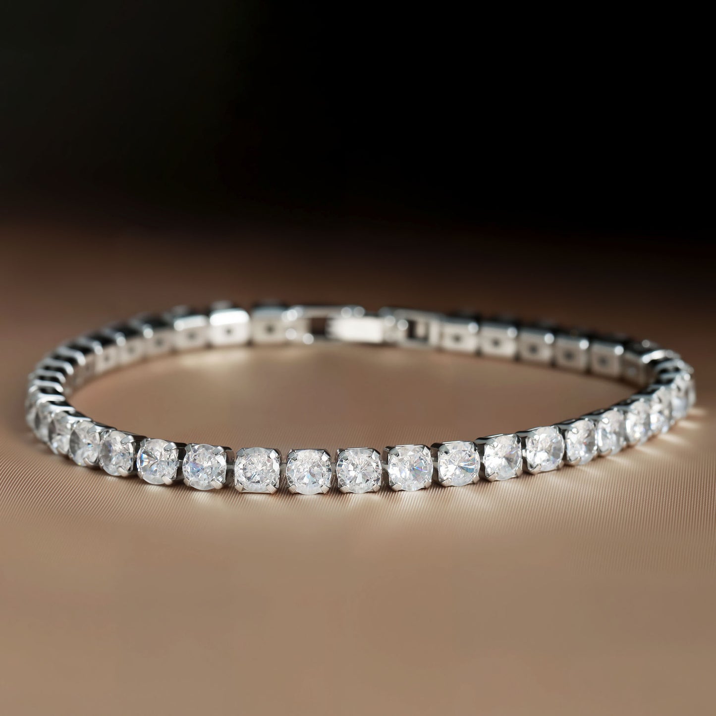 Lightweight Luxury Fully Diamond-encrusted Copper Bracelet