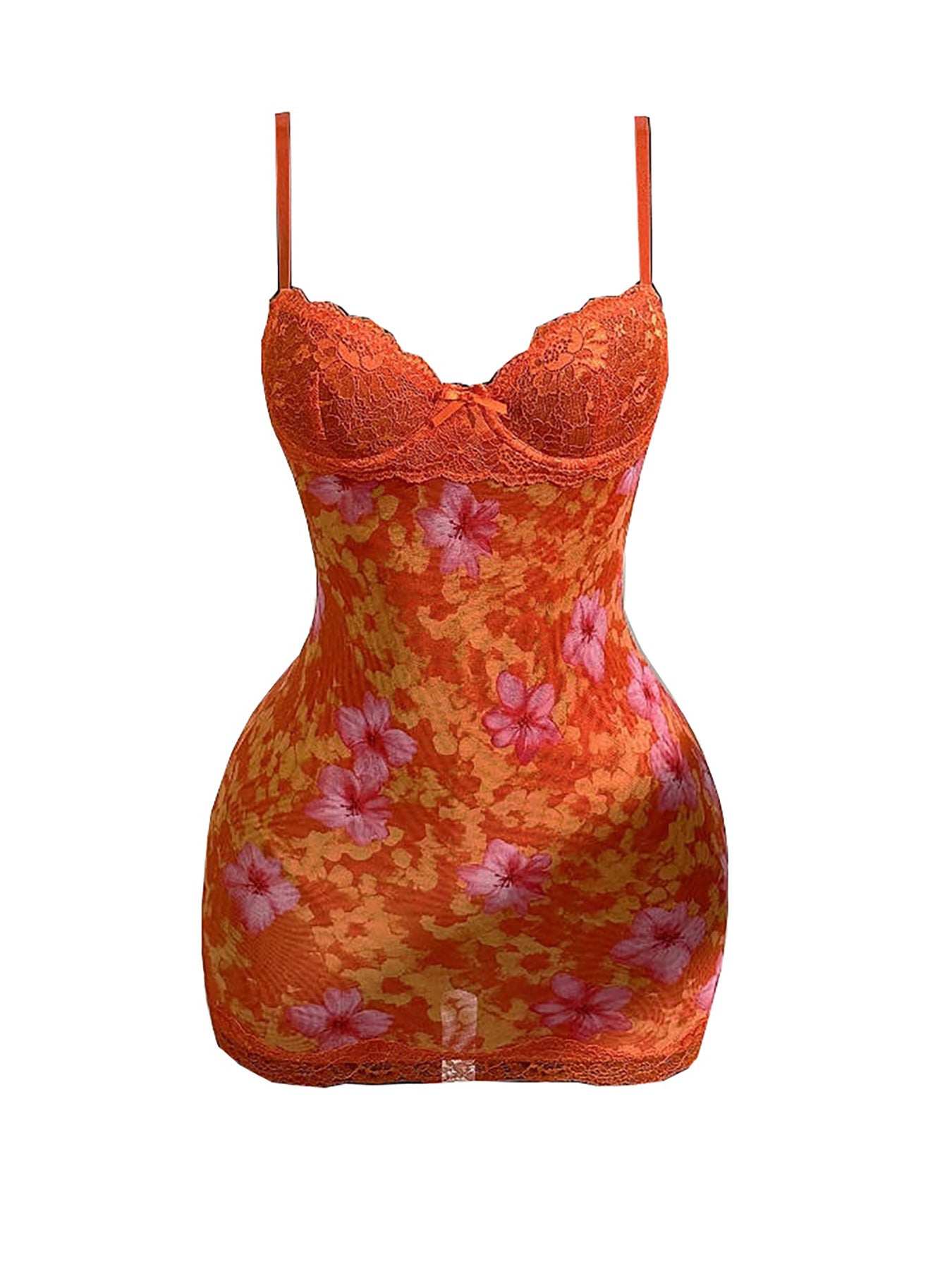 Women's Sexy Lace Cinched Waist Vintage Dress