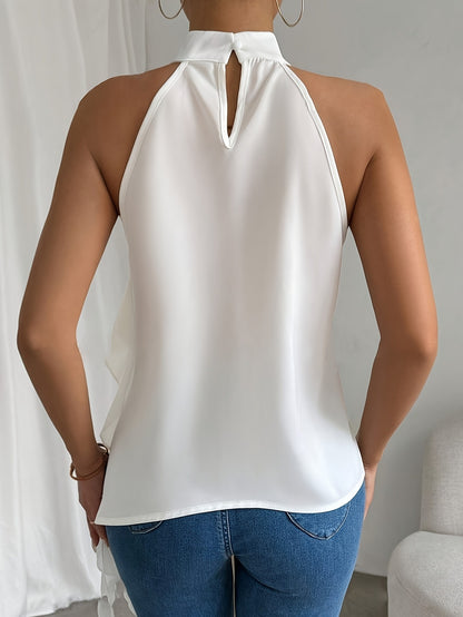 Boho-style Backless Halterneck Sleeveless Tank Top Shirt