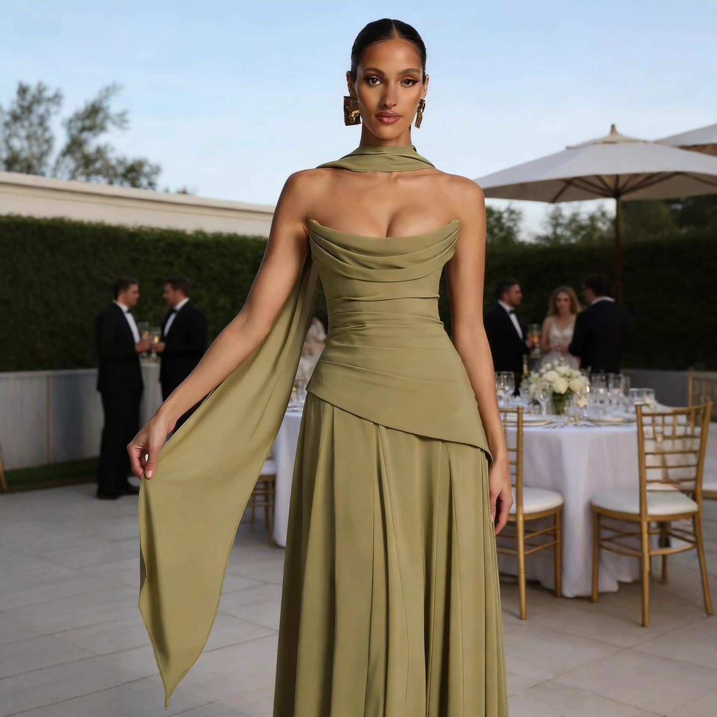 Women's Irregular Strapless Bandage Dress