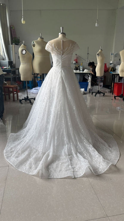 Off-shoulder Light Wedding Dress Bridal Main Yarn Lace Wedding Veil