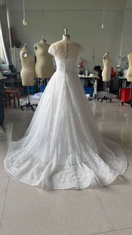 Off-shoulder Light Wedding Dress Bridal Main Yarn Lace Wedding Veil