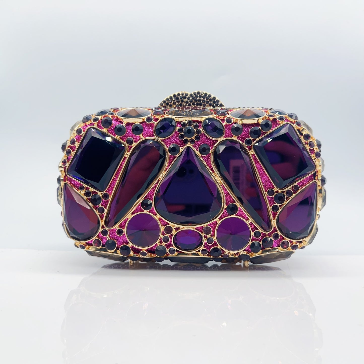 Diamond-Encrusted Evening Bag Glass Diamond Womens Clutch