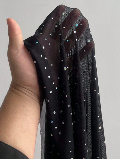 Deep-V Mesh Skirt With Sequins Sexy And Alluring Dress