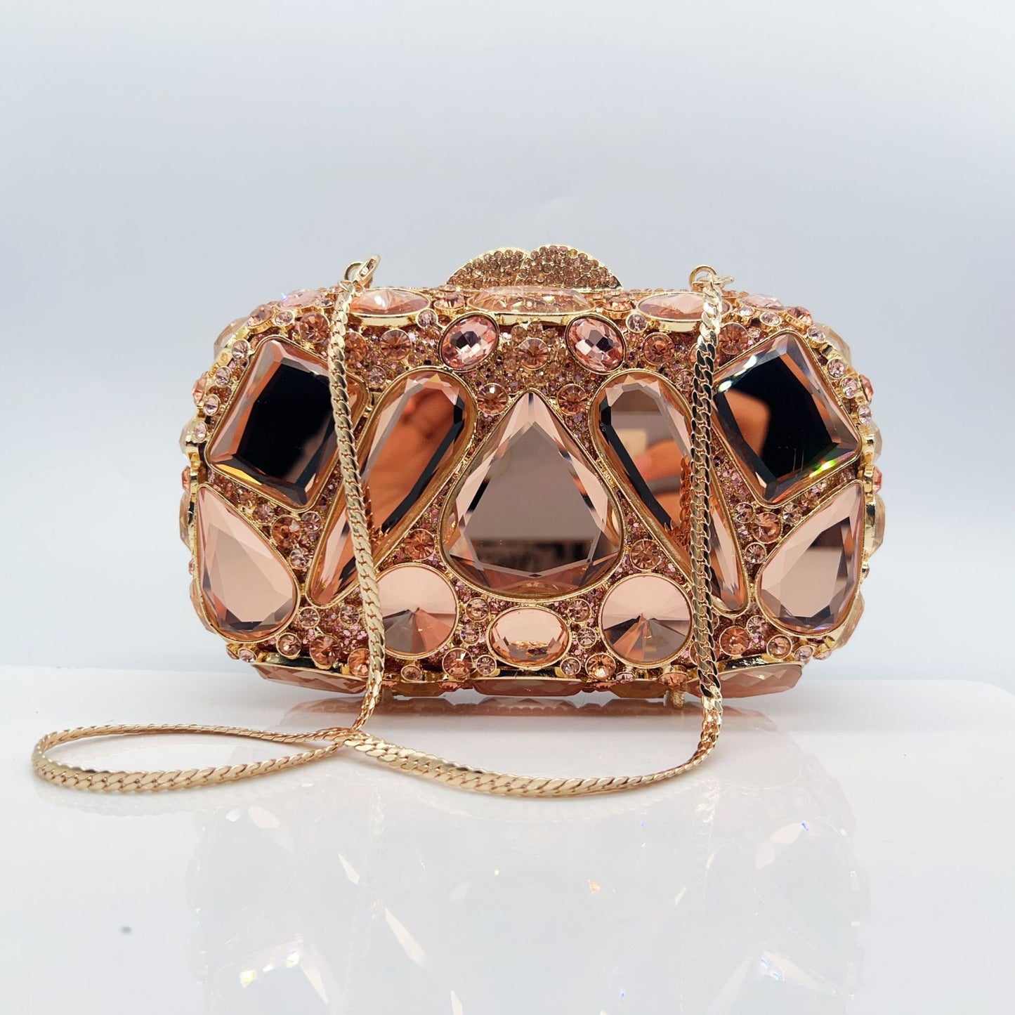 Diamond-Encrusted Evening Bag Glass Diamond Womens Clutch