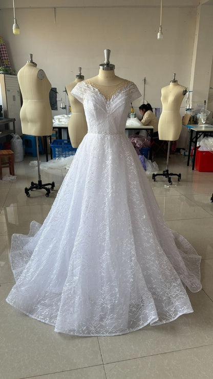 Off-shoulder Light Wedding Dress Bridal Main Yarn Lace Wedding Veil