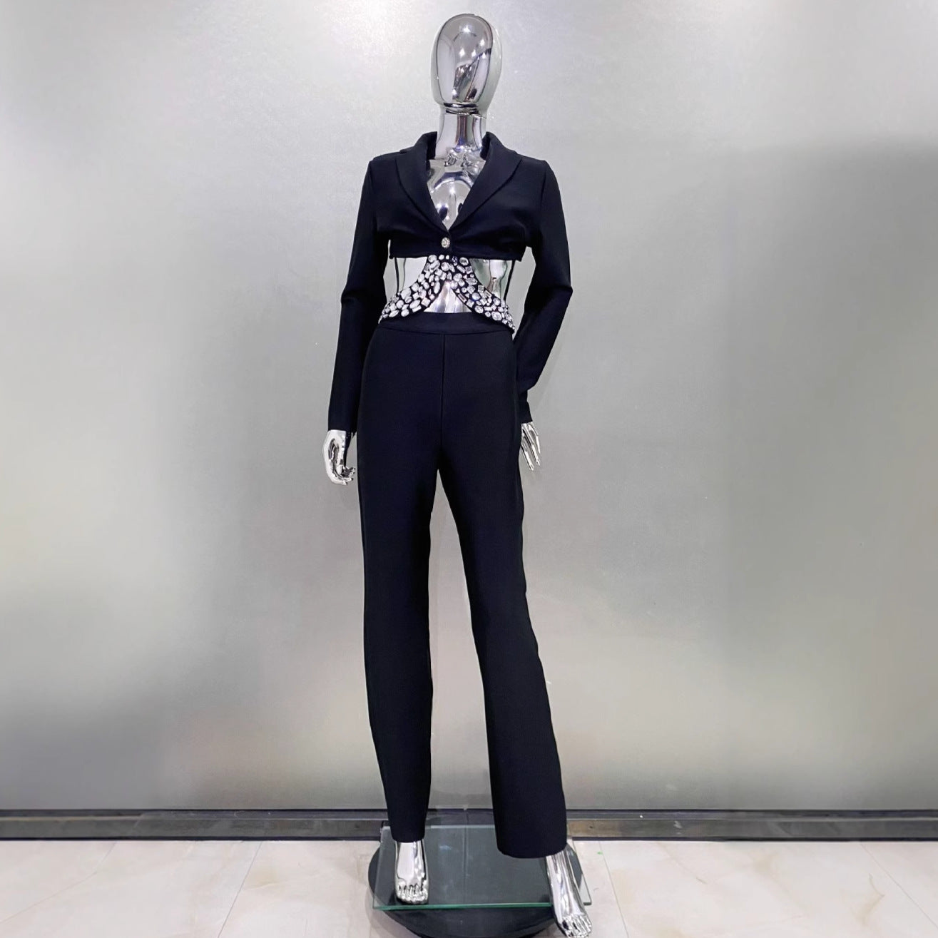 Rhinestone Suit Beauty Underwear Top Tights