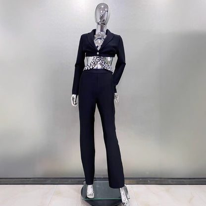 Rhinestone Suit Beauty Underwear Top Tights