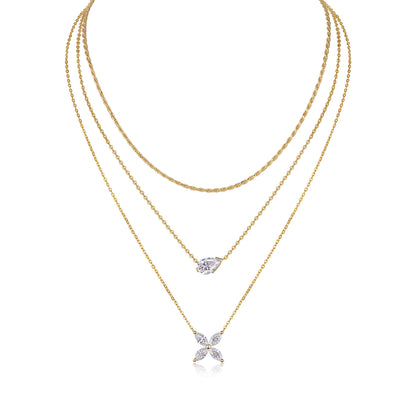 Pear-shaped Inlay Of Top-quality Moissanite, Luxurious And Fashionable, Minimalist Trend Jewelry, Silver Pendant Necklace, Collar Chain, S925 Silver Electroplated With Gold
