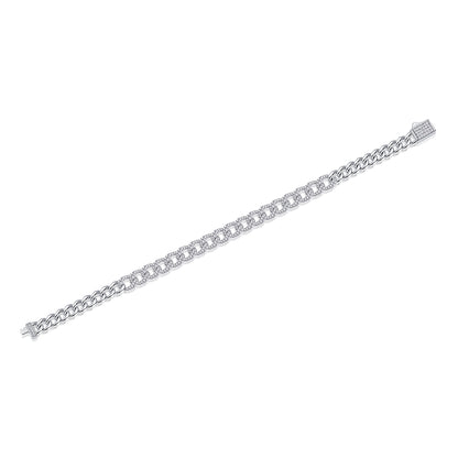 Set With Top-quality Moissanite, This Luxurious And Fashionable Light Luxury Jewelry Silver Bracelet Is Made Of S925 Silver Electroplated With Platinum