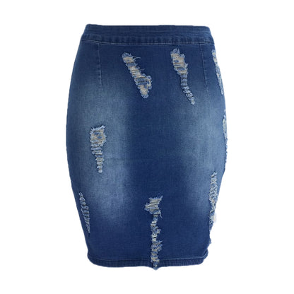 Denim Skirt Hole Women's Pants