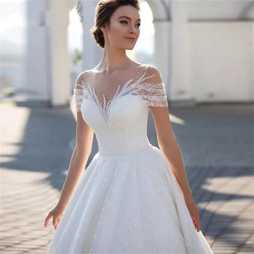 Off-shoulder Light Wedding Dress Bridal Main Yarn Lace Wedding Veil