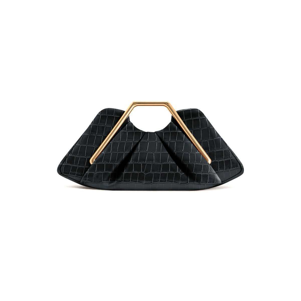 Womens Retro-Style Framed Pleated Cloud Bag