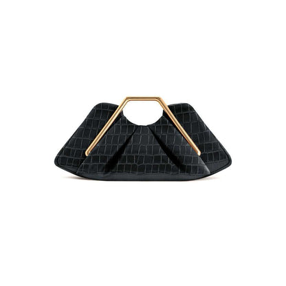 Womens Retro-Style Framed Pleated Cloud Bag
