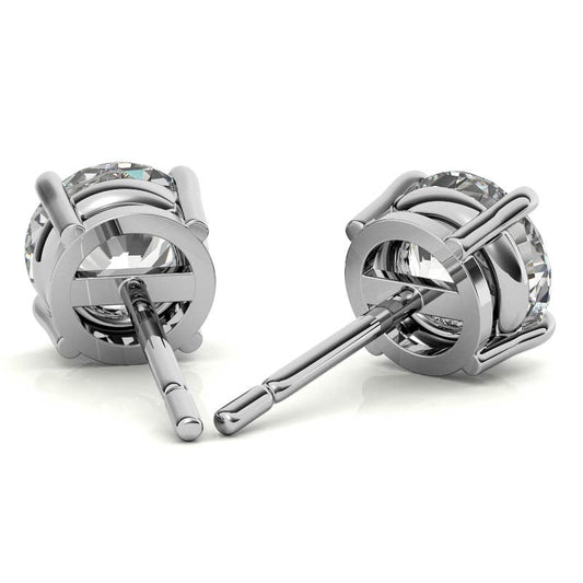 4.00 CTW AGI Certified Lab Grown Diamond Stud Earrings in 14K White or